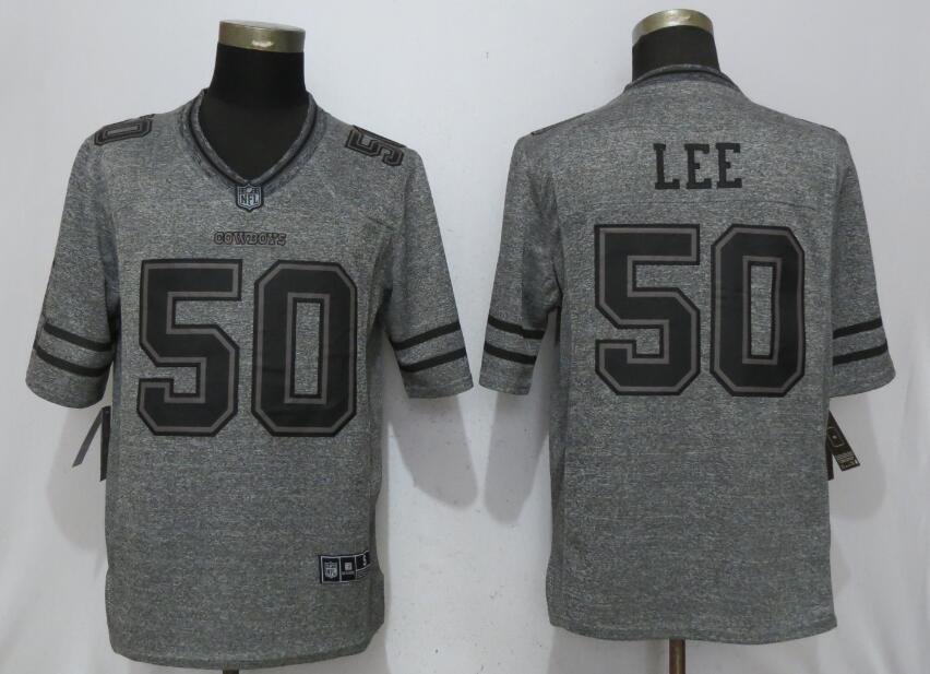 Men Dallas Cowboys 50 Lee Gray New Nike Stitched Gridiron Gray NFL Limited Jersey